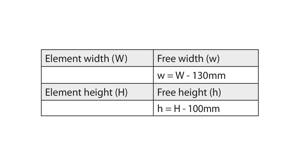 Calculation of free opening, 1-leaf